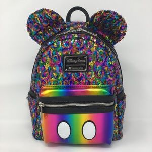 Loungefly Disney Mickey Rainbow Sequined Backpack